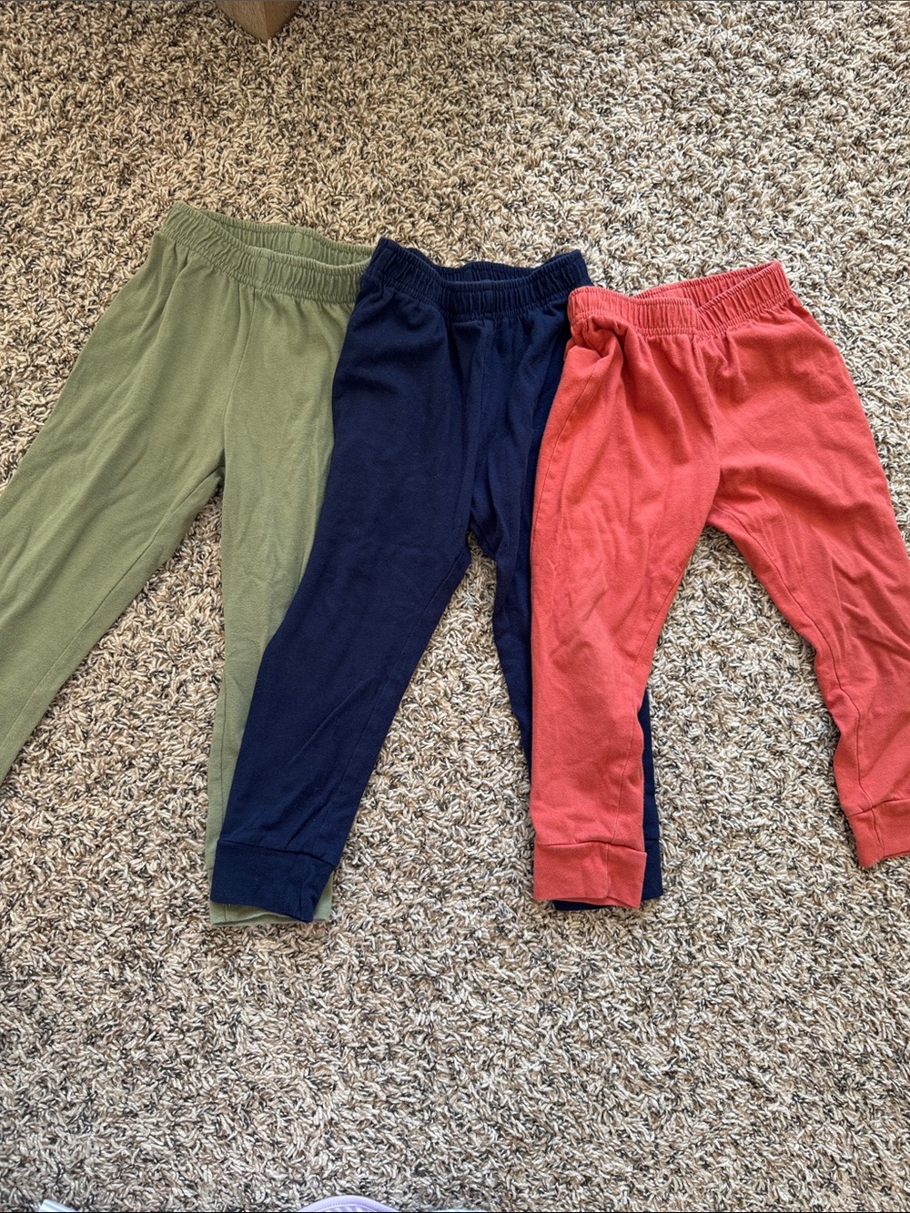 Cat & Jack Olive, Navy & Coral Knit Pull-On Leggings